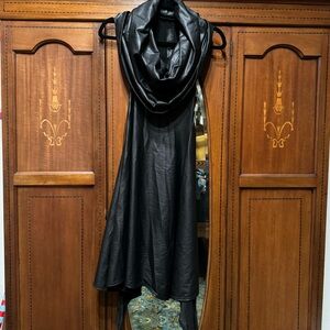 CrisisWear vegan leather hybrid hooded skater dress M